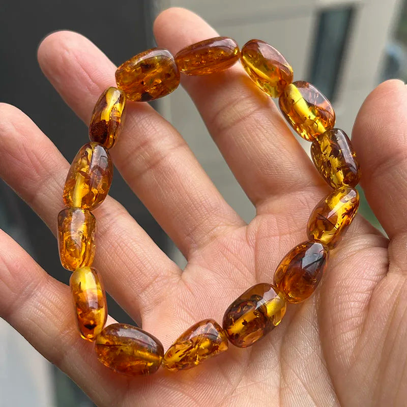 2026 New Natural Amber Bracelets for Women Trendy 100% Genuine Irregular Original Piebald Top Quality Baltic Real Fine Jewelry