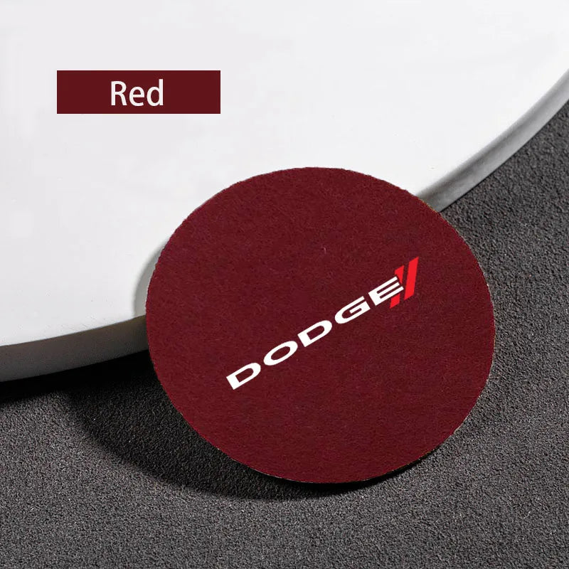Non-slip Car Water Cup Pad Round Felt Coaster Mat Anti-Slip Car Water Coaster Cup for Dodge CHALLENGER DART NITRO RAM SRT SXT