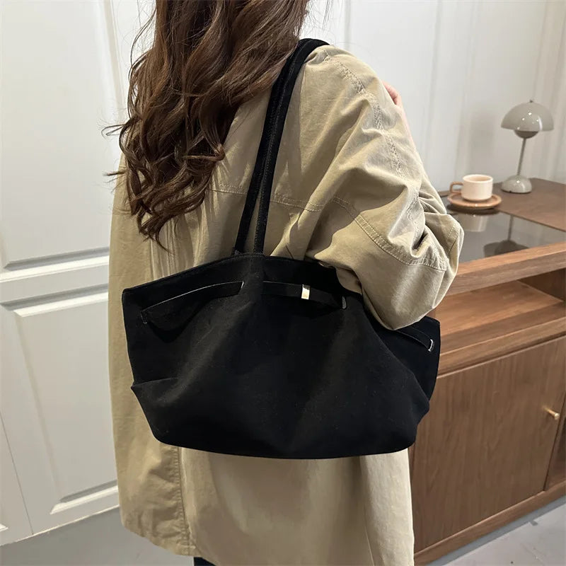 Faux Suede Shoulder Bag Women Fashion Commute Tote Bag Casual Underarm Bucket Purse Fall Daily Luxury Handbag