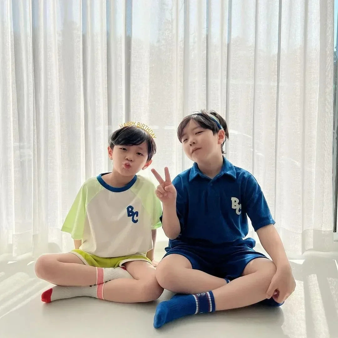 Summer Children's Casual T-Shirt Cartoon Print Short Sleeve Fun Inner Wear Korea Style Leisure INS New Product for Kids 2026