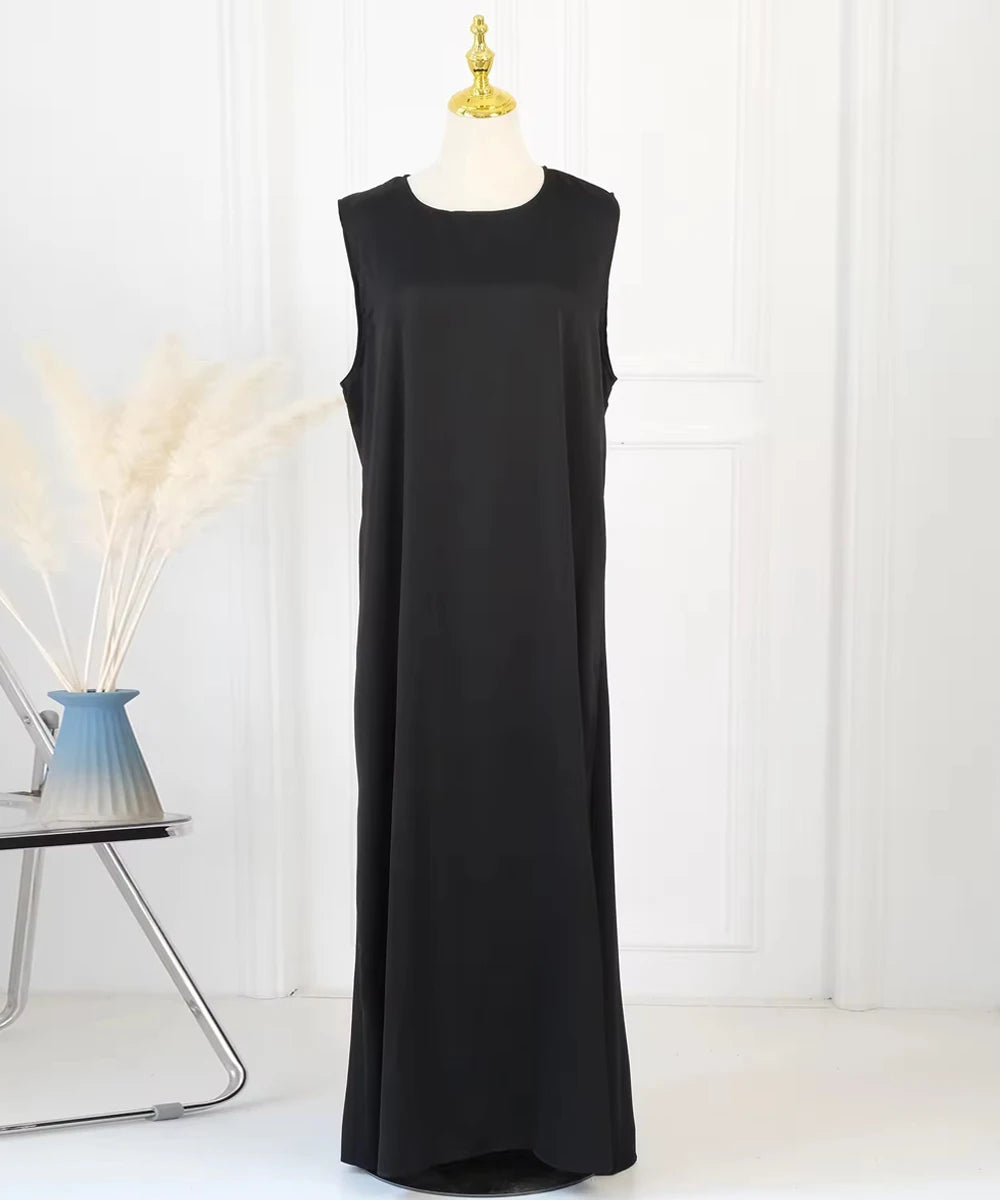 Abaya Inner Dress High Quality White Sleeveless