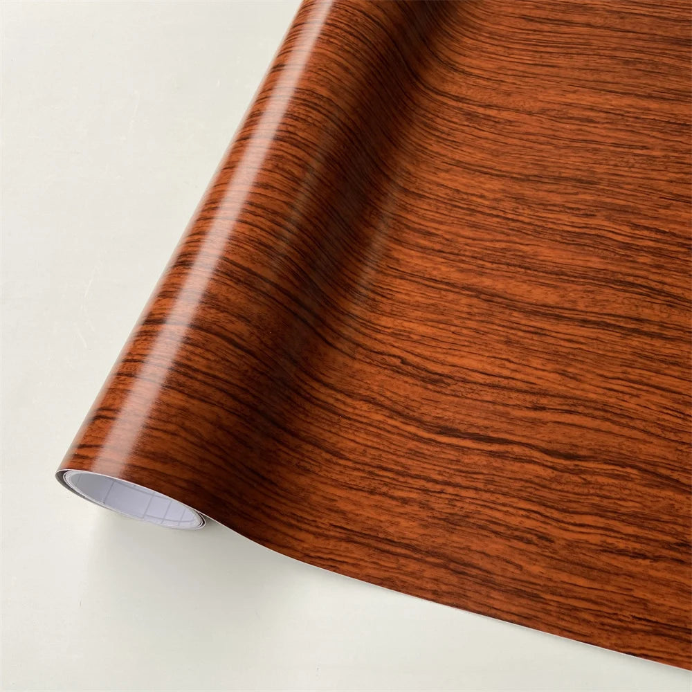 PVC Self Adhesive Wood Vinyl Wrap Car Sticker Interior Furniture Bubble Free Wooden Textured Grain Decorative Film Cabinet