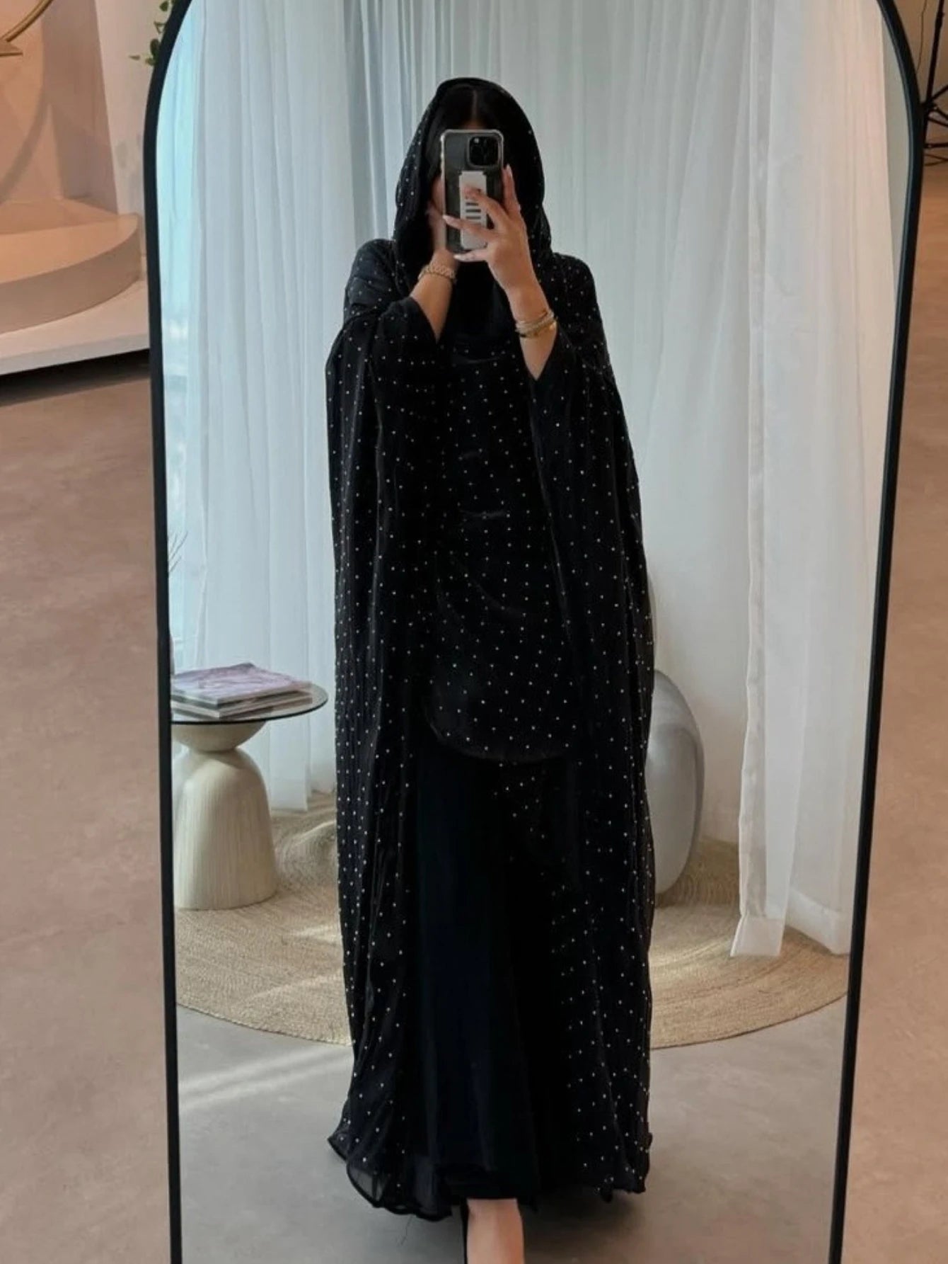 Abaya with Scarf Diamond 2 Piece Set Party Headscarf