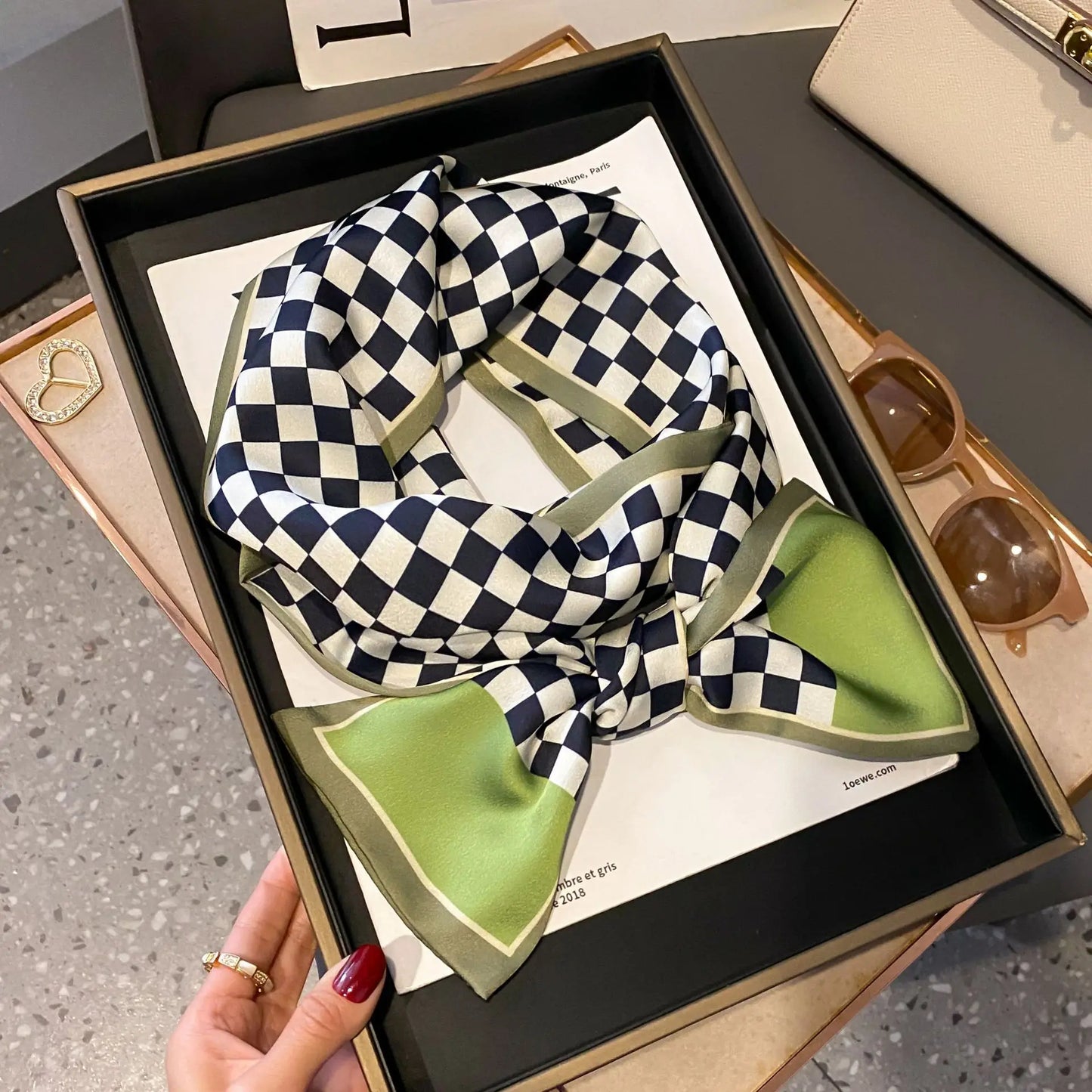Long Silk Scarf Bag Tie Women Neck Skinny Scarves Hair band Foulard Horse Print Brand Lady Neckerchief Ribbon