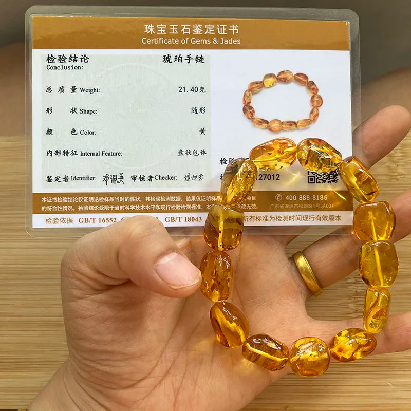 2026 New Natural Amber Bracelets for Women Trendy 100% Genuine Irregular Original Piebald Top Quality Baltic Real Fine Jewelry