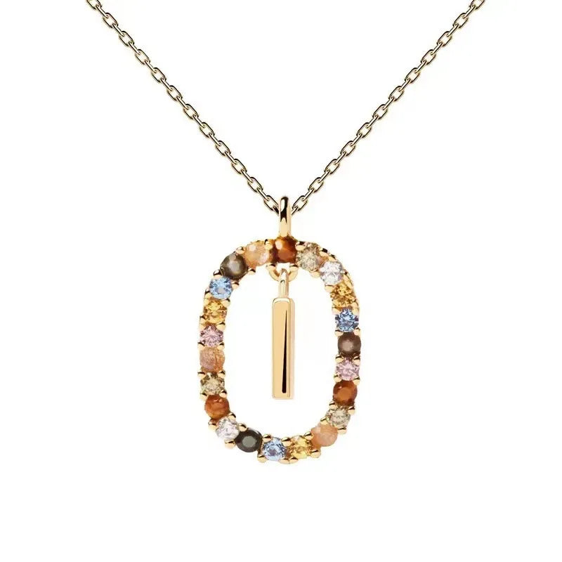 Creative A-Z Letter Pendant Women's Necklace Sweet Versatile Adjustable Chain Lobster Clasp Colorful Jewelry Popular 2026 Gift