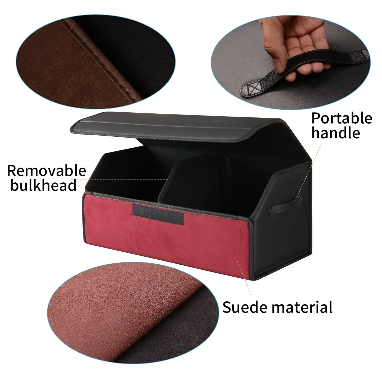 Car trunk storage box Big capacity  Auto Multifunctional suede car Folding For Emergency Storage Box