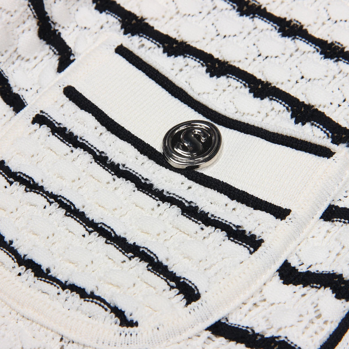 High Quality New Fashionable Elastic Knitted V-neck Sleeveless Button Up Wavy Stripe Lace Sexy Slim Fit Women's Dress