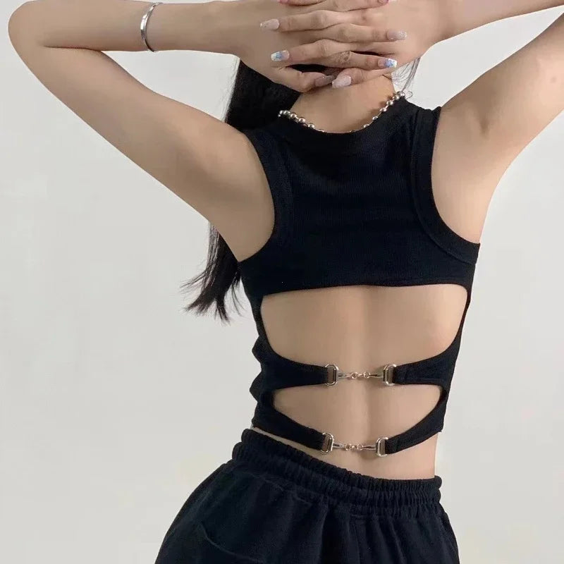 Sports Tank Tops With Bra Pad Casual Crop