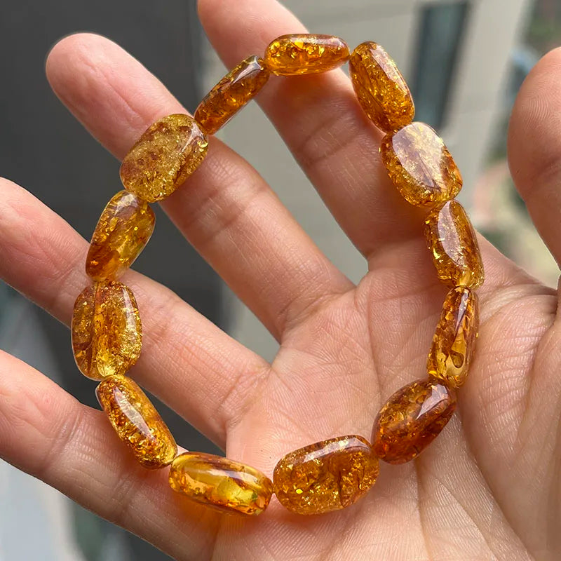 2026 New Natural Amber Bracelets for Women Trendy 100% Genuine Irregular Original Piebald Top Quality Baltic Real Fine Jewelry