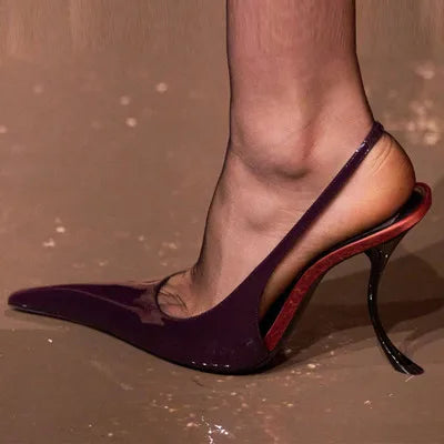 2026 Women Sexy Pointed Toe High Heeled Shoes For Woman's Thin Heels Slip-On Summer Pumps Luxury Lady Black Wedding Party Sandal