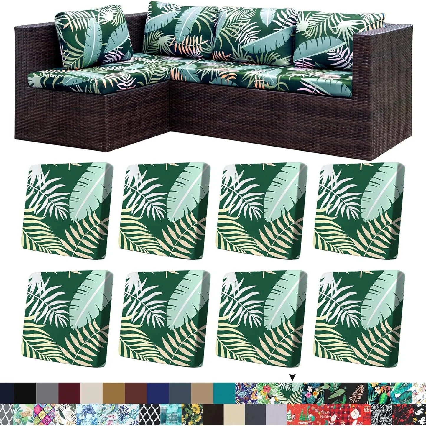 Outdoor Elastic Sofa Cover Cushion Cover for Garden Patio Replacement Sofa