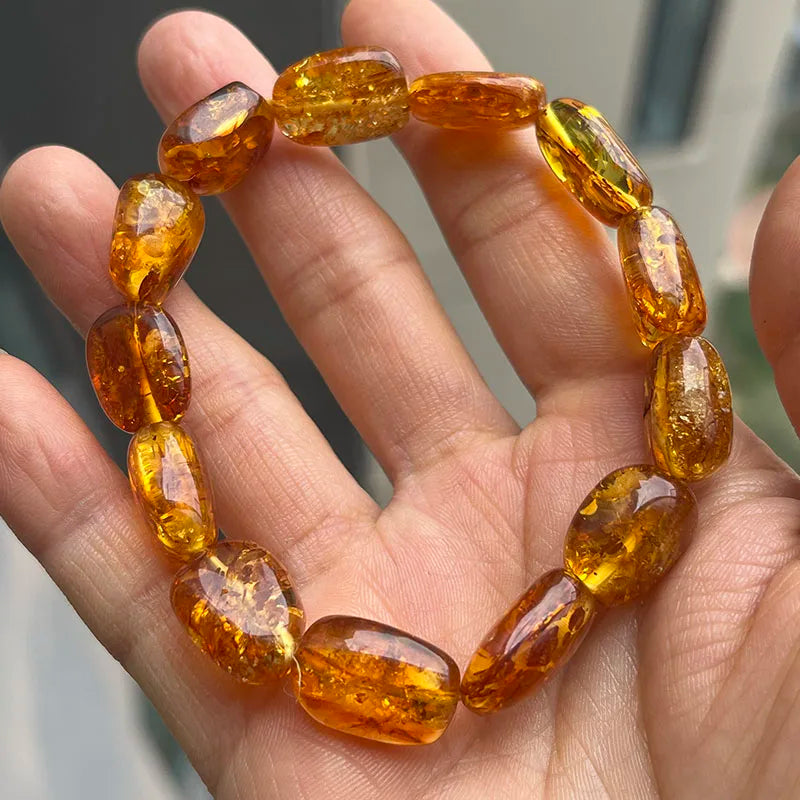 2026 New Natural Amber Bracelets for Women Trendy 100% Genuine Irregular Original Piebald Top Quality Baltic Real Fine Jewelry