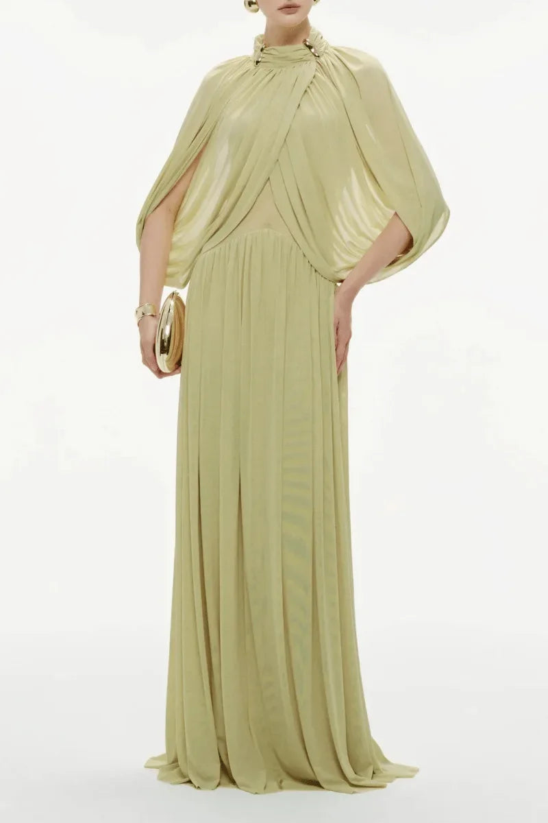 Chiffon Pleated Maxi Dress