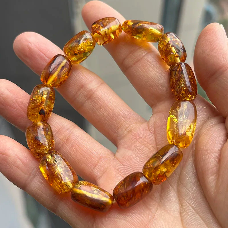 2026 New Natural Amber Bracelets for Women Trendy 100% Genuine Irregular Original Piebald Top Quality Baltic Real Fine Jewelry