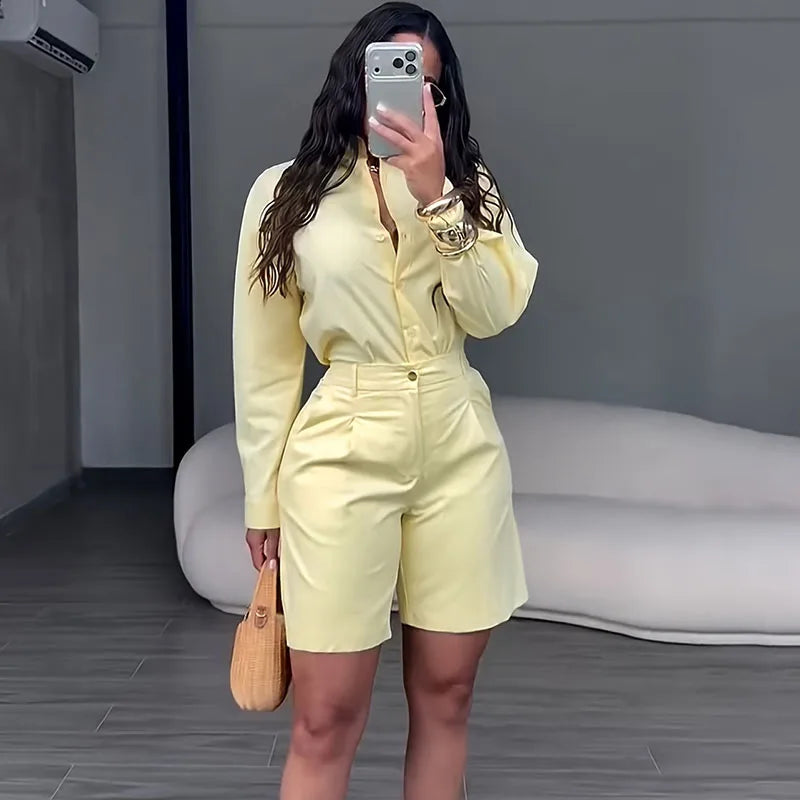 Doyerl Solid Elegant Fashion Two Piece