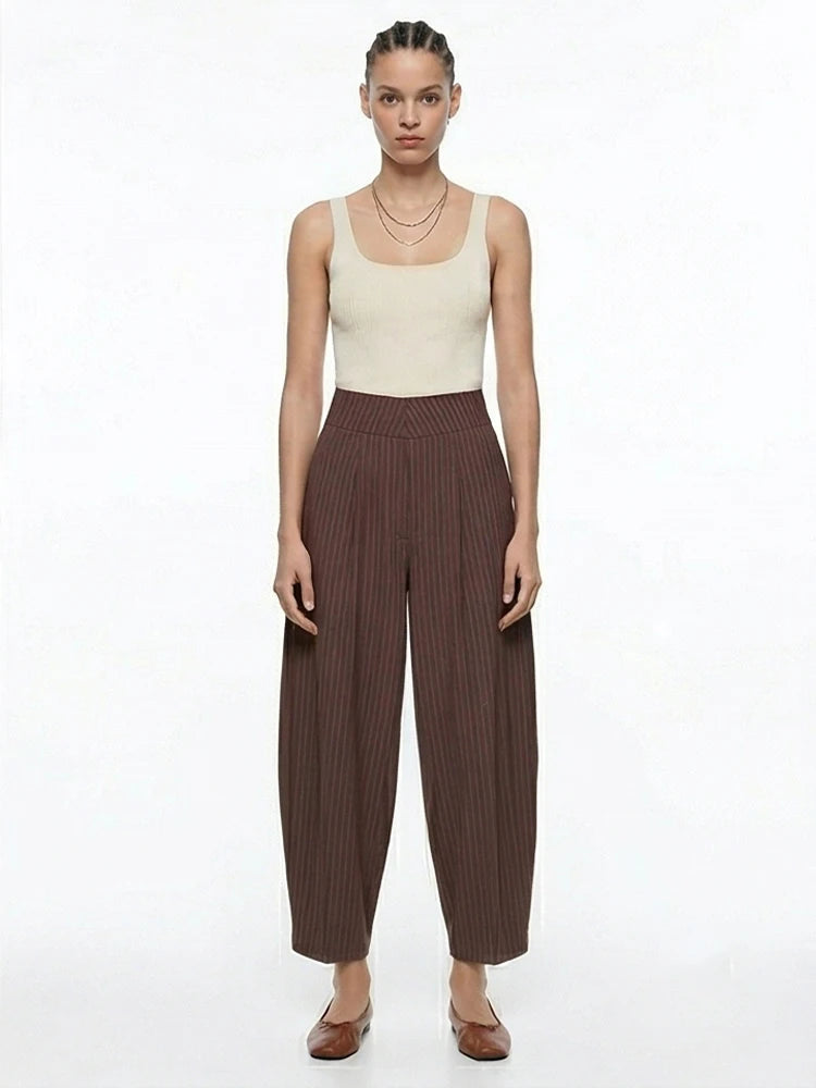 Willshela Women Fashion Solid Front Zipper Pleated Wide Leg Pants Vintage High Waist Full Length Female Chic Lady Trousers