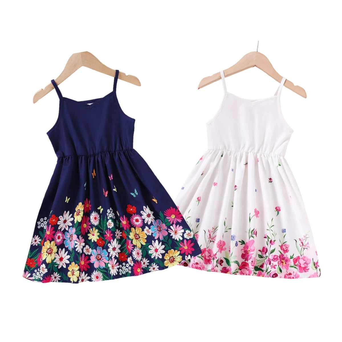 Kids Girl Summer New Sling Dress for Children Girl 4-7 Years