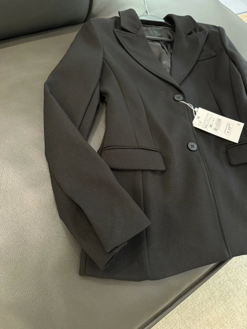 Series Shoulder Padded Slim Fit Suit Jacket for Women