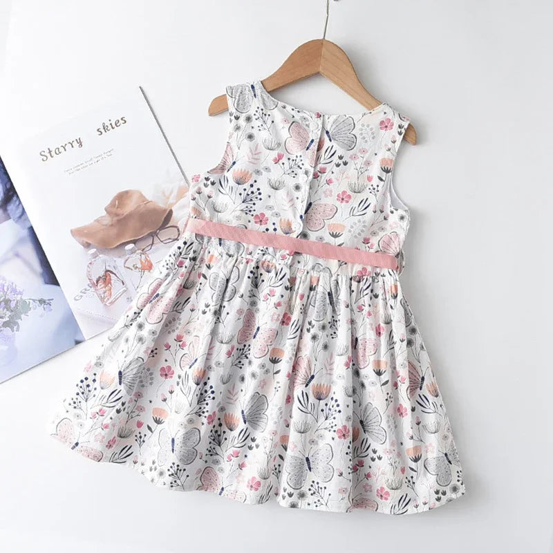 Bear Leader Summer New Flower Printed Children's Clothing Fashion Simple Princess Dress Korean Version Girls Casual Dresses