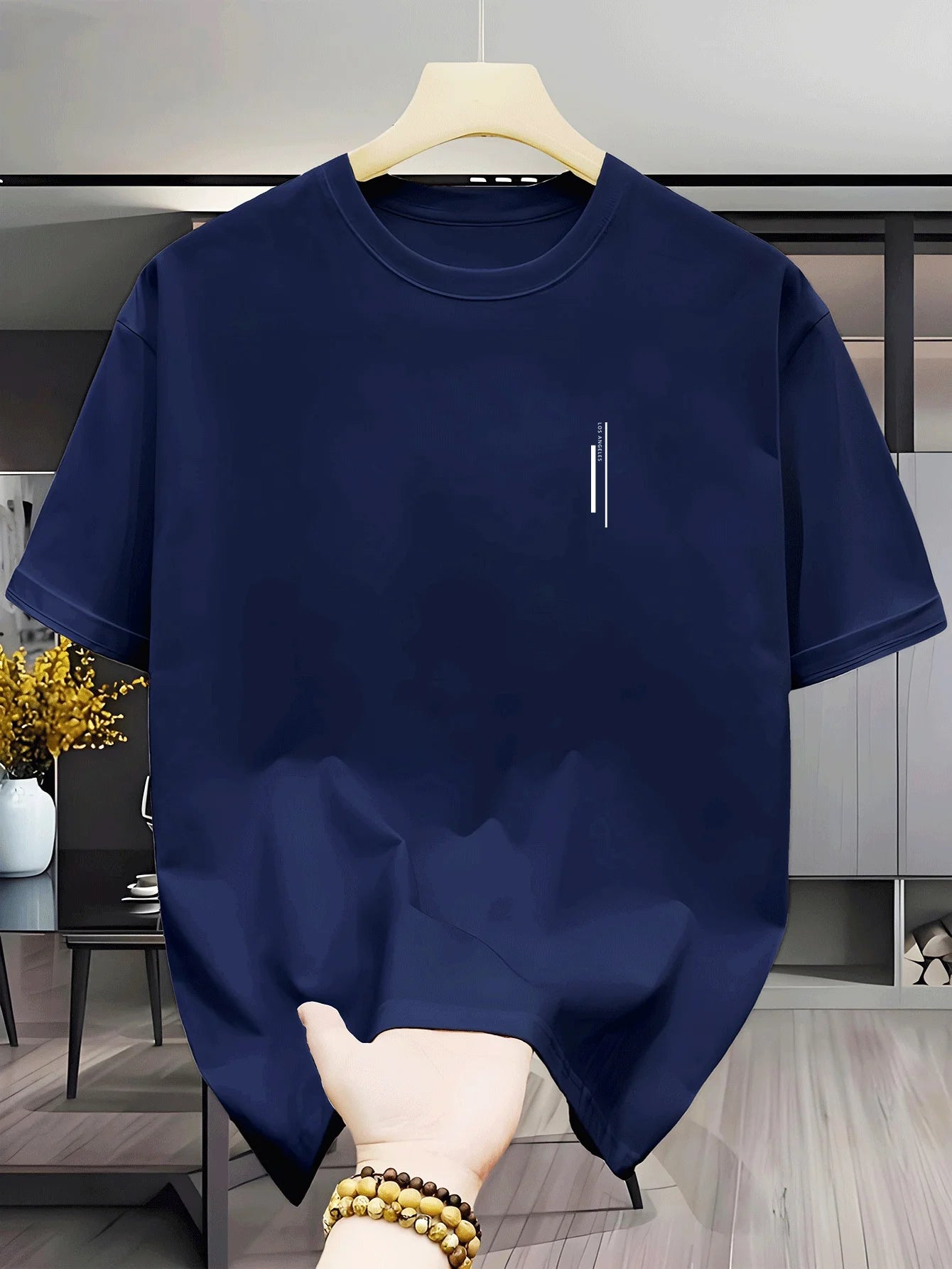 Men's round-neck T-shirt und atmungs flexibel und weich, hohe Elastizität, waschbar, cool und bequem, Casual-Stil für den Sommer