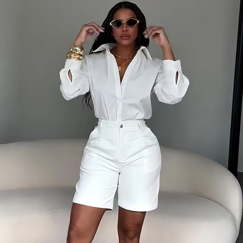 Doyerl Solid Elegant Fashion Two Piece