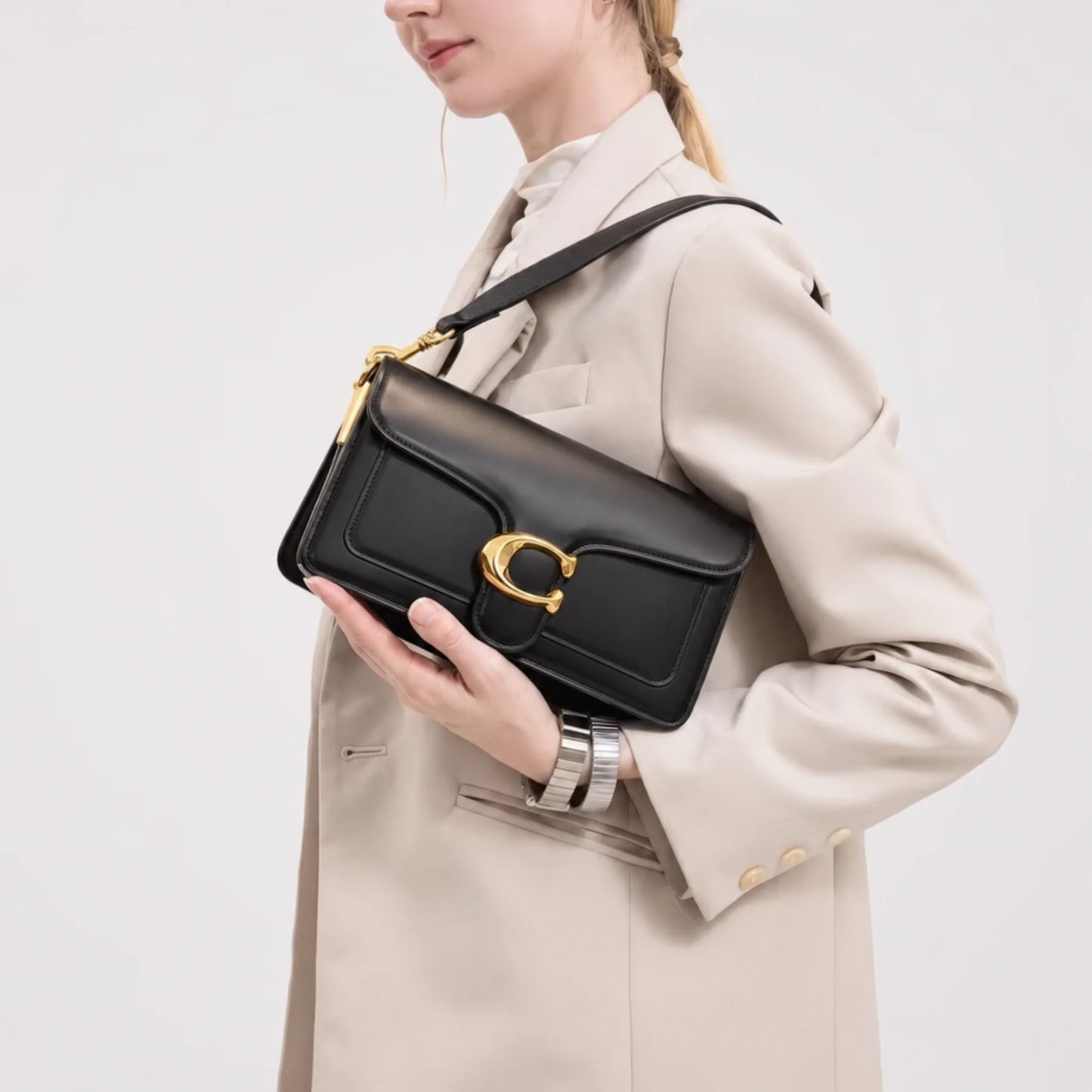 Sac femme à motif hirondelle, sac sous-bras uni tendance, sac à main rétro minimaliste, bandoulière et sac croisé polyvalent