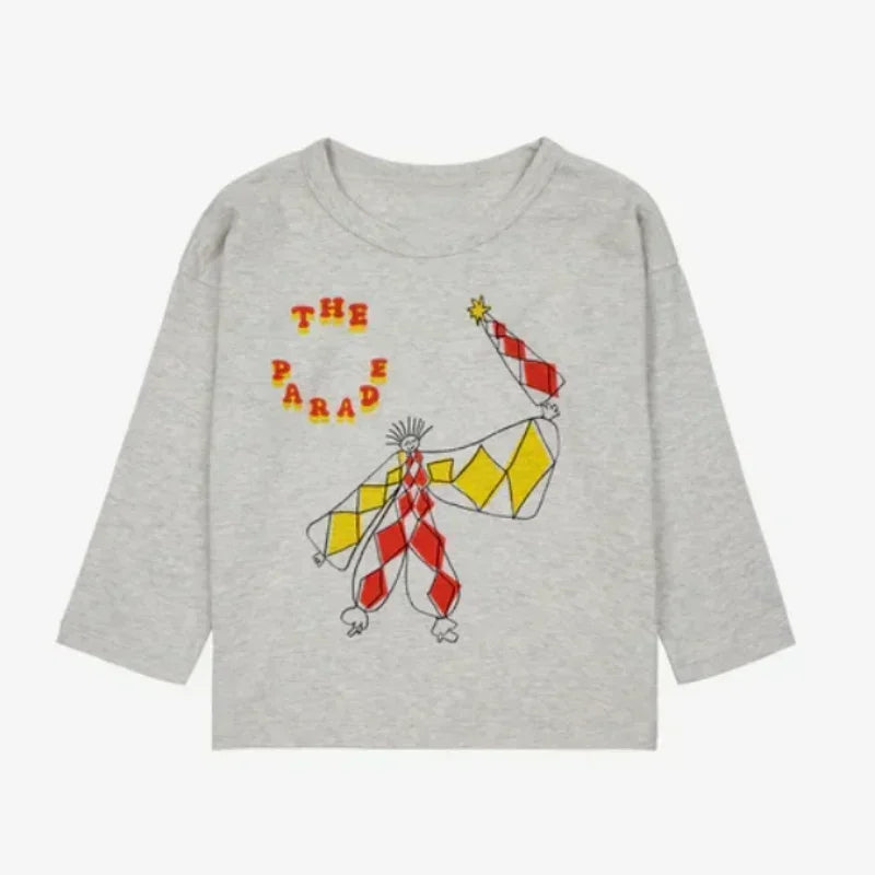 Summer Children's Casual T-Shirt Cartoon Print Short Sleeve Fun Inner Wear Korea Style Leisure INS New Product for Kids 2026