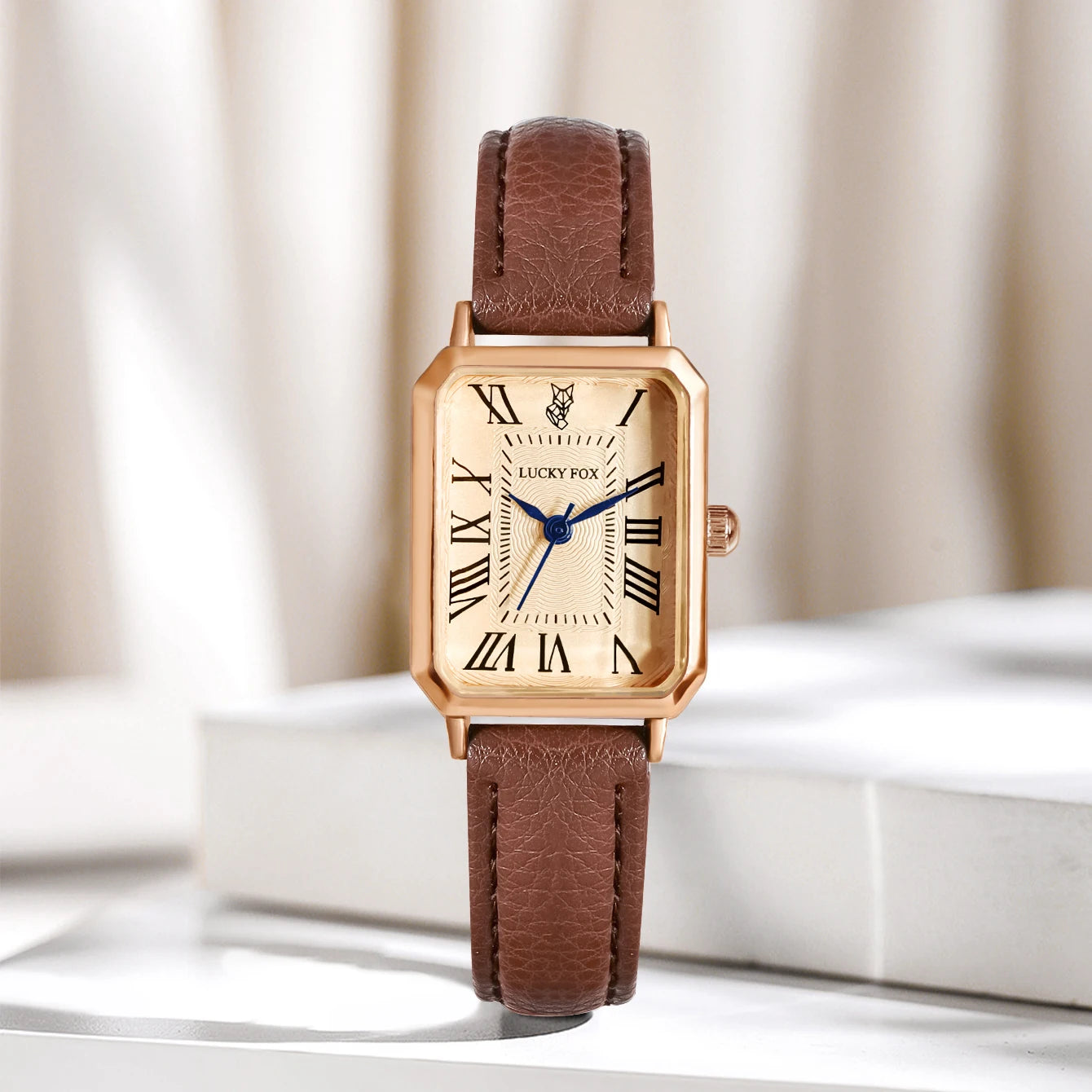 Digital Dial Casual Watches Square Leather Strap Fashionable Clock Quartz