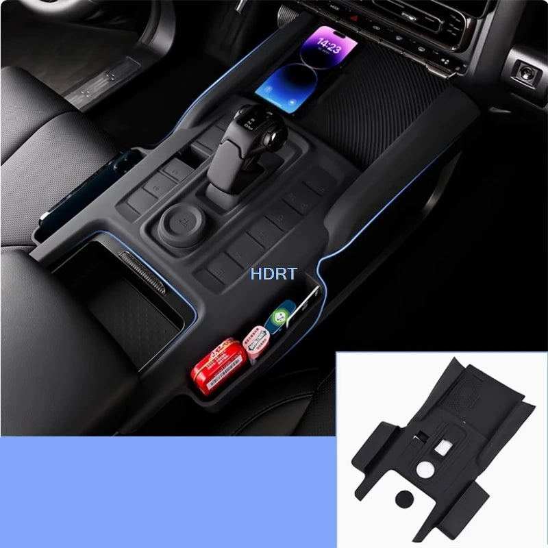 Car Styling Central Control Panel Gear Shift Armrest Storage Box Water Cup Pad Dust Cover Accessories For GWM Haval H9 2024 +