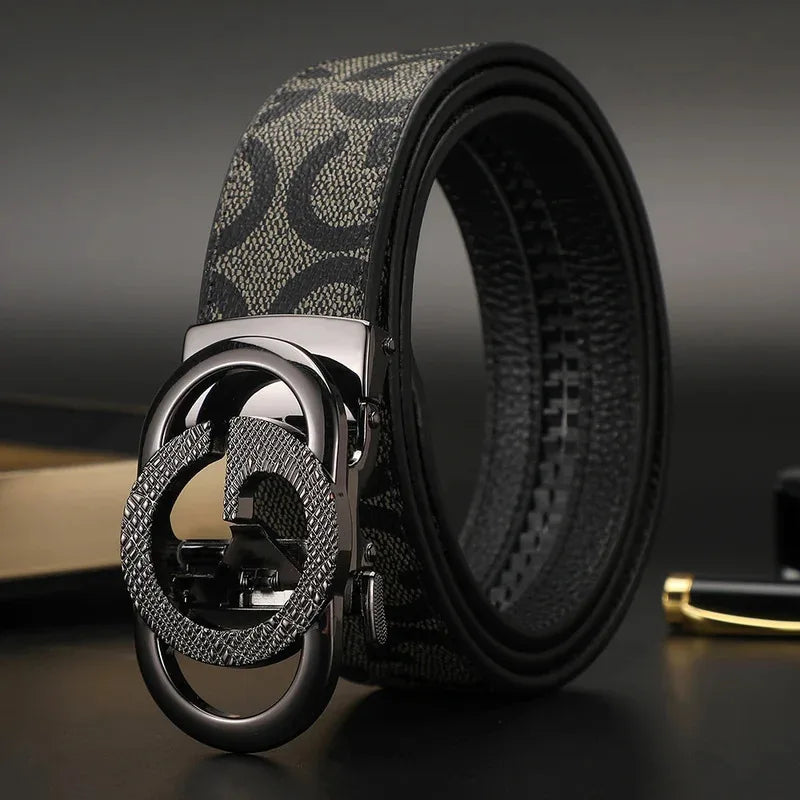 New luxury brand men's leather belt, 3.4 cm width, high-quality belt for women, women's belt design
