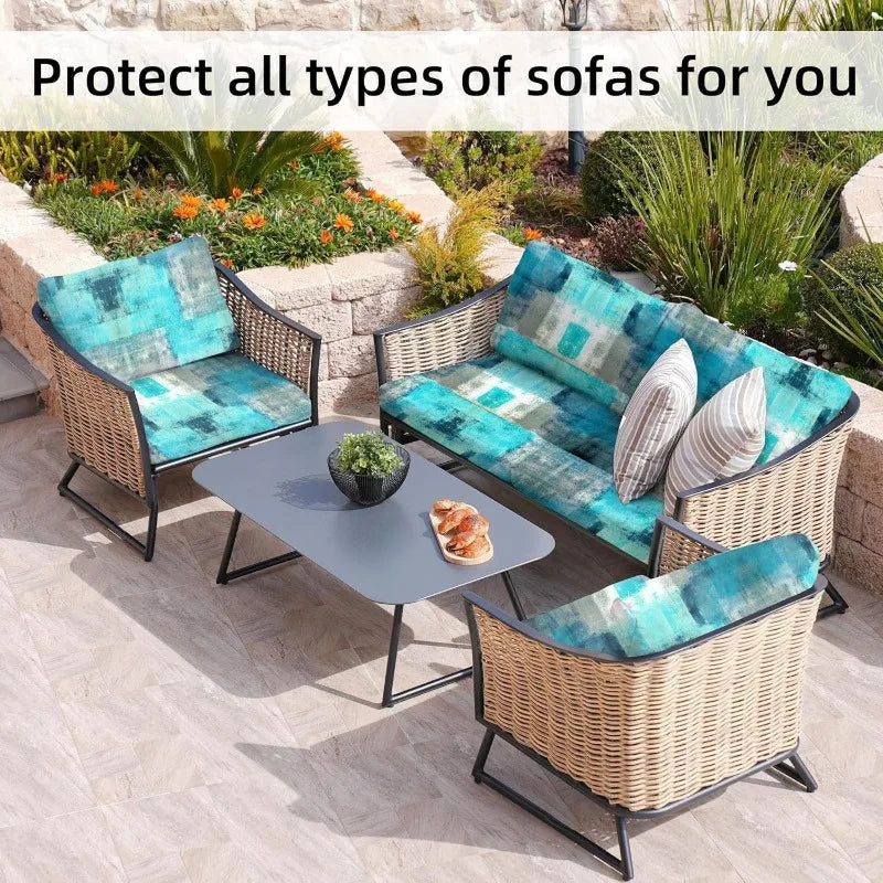 Outdoor Elastic Sofa Cover Cushion Cover for Garden Patio Replacement Sofa