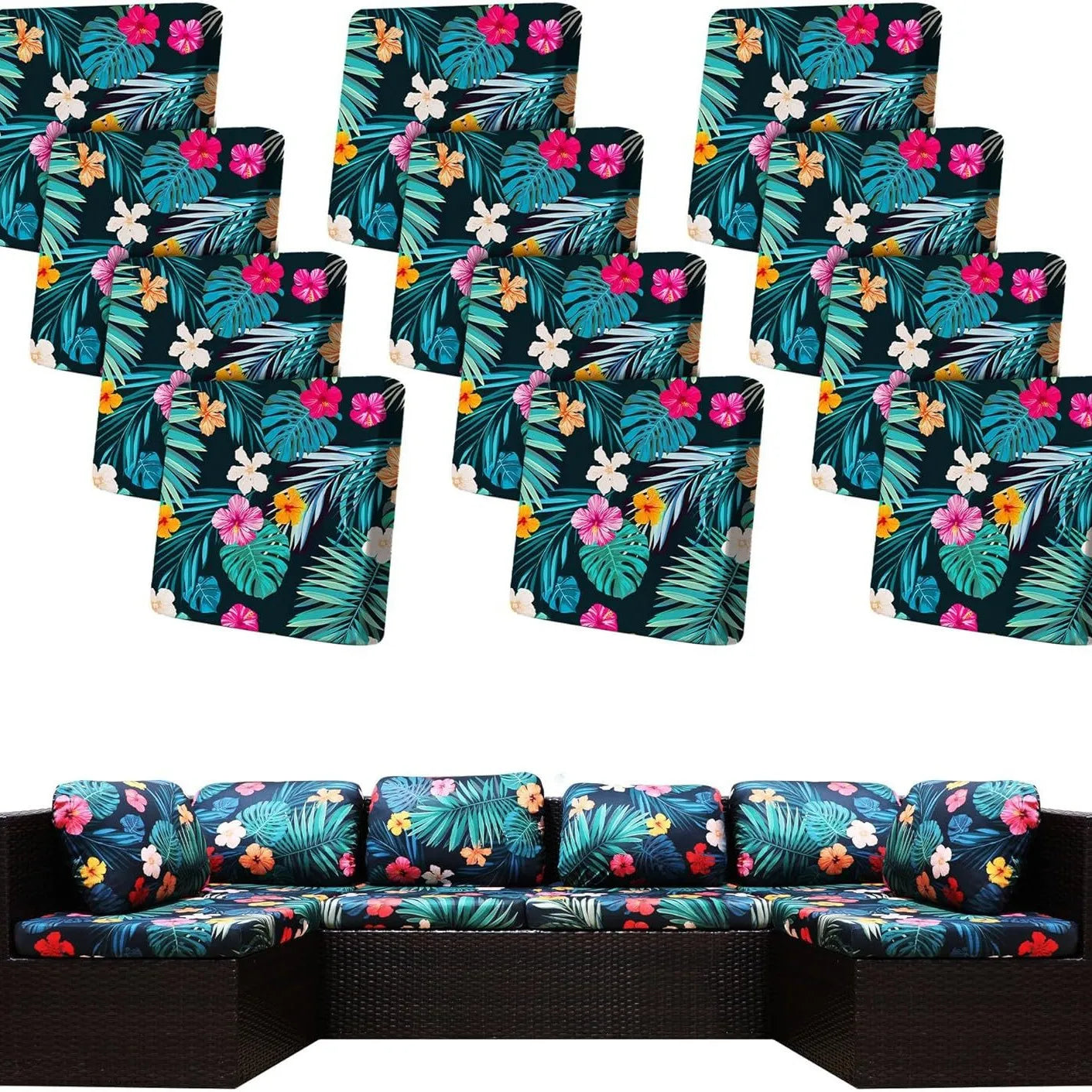Outdoor Elastic Sofa Cover Cushion Cover for Garden Patio Replacement Sofa
