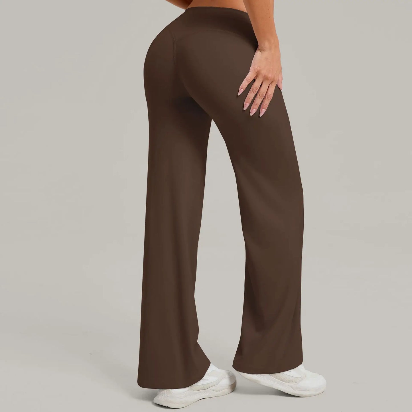 Women's Pilates Straight Yoga Pants Leggings Versatile Loose Wide-Leg Running Sports Fitness Hip-Lifting High Waist Trousers
