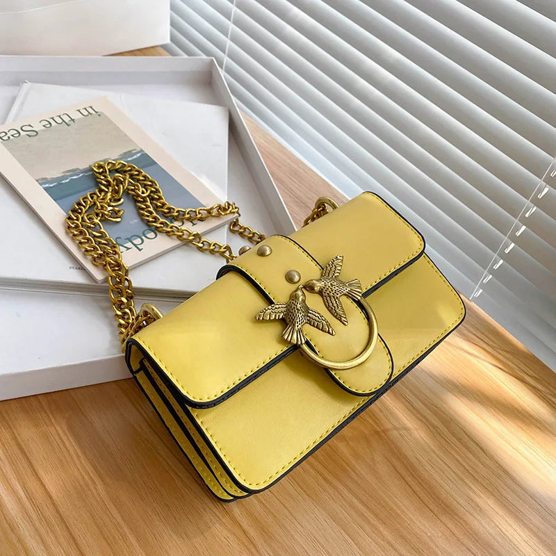 chaîne sac carré 2026 Unique petit sac à bandoulière haute qualité en cuir sac à main rétro