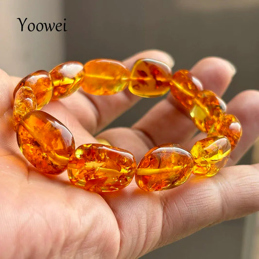 2026 New Natural Amber Bracelets for Women Trendy 100% Genuine Irregular Original Piebald Top Quality Baltic Real Fine Jewelry