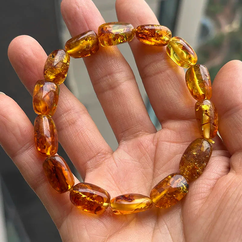 2026 New Natural Amber Bracelets for Women Trendy 100% Genuine Irregular Original Piebald Top Quality Baltic Real Fine Jewelry