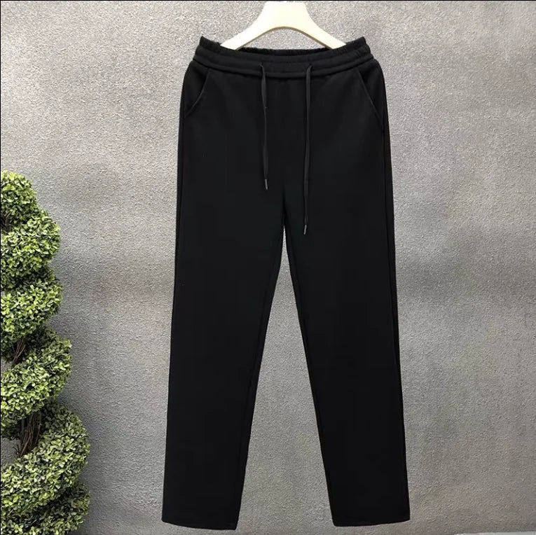 Cotton Gray Straight Leg Sweatpants Men's Paris Collection