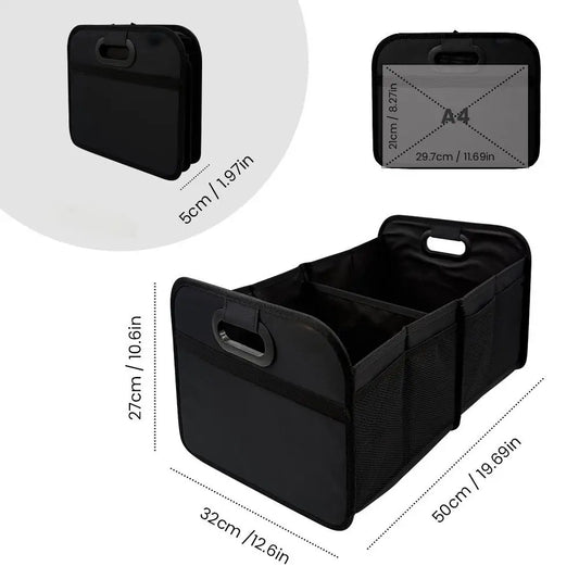 40L Foldable Portable Car Storage Box with Side Net, Car Trunk Organizer, Camping Outing Storage Box, Space-Saving Multi-Functional Storage Box, Non-Food Contact