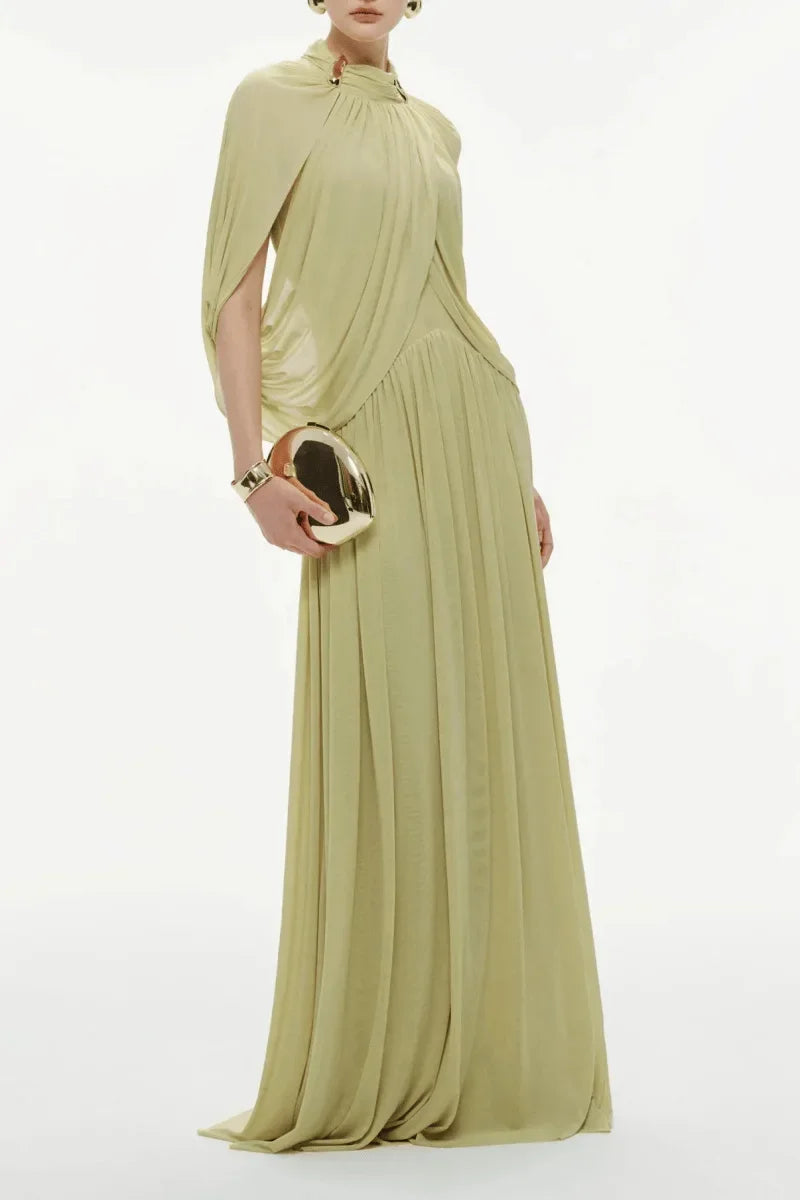 Chiffon Pleated Maxi Dress