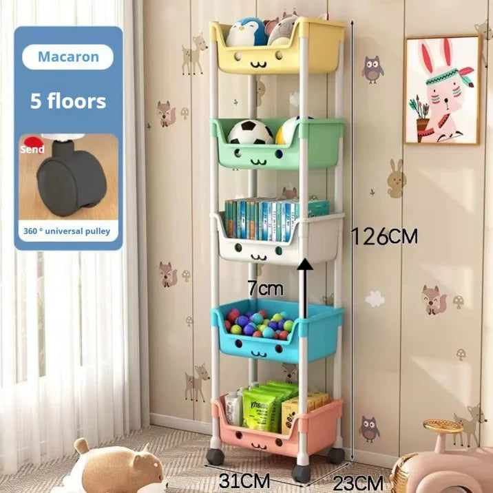 3/5-Tier Mobile Snack Cart with Wheels - Heavy-Duty Suitable for All-Room Rolling Cart, Large Capacity Space-Saving Unit