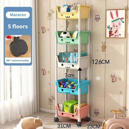 3/5-Tier Mobile Snack Cart with Wheels - Heavy-Duty Suitable for All-Room Rolling Cart, Large Capacity Space-Saving Unit