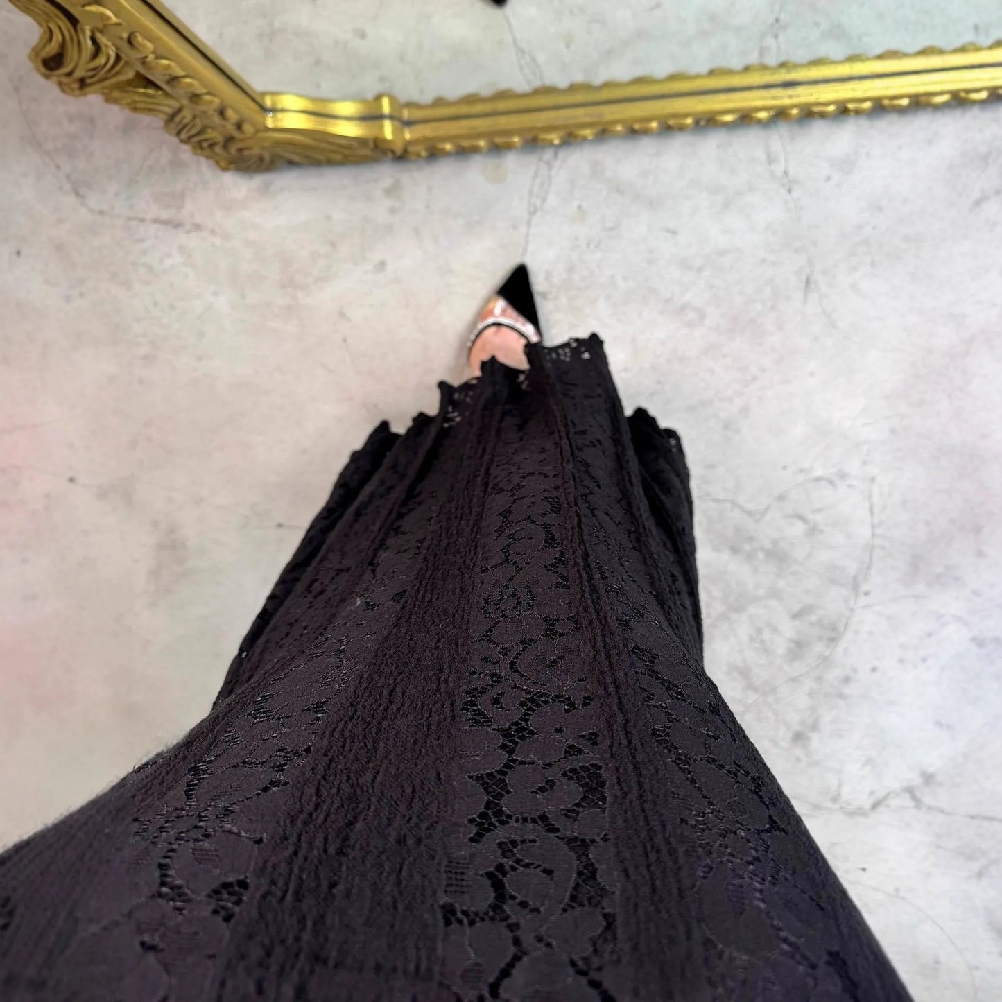 Women's Elegant Lace Bodycon Evening Gown 2026 Spring Summer Black Knitted Dress High-End Off Shoulder Long Sleeve A Line Skirt