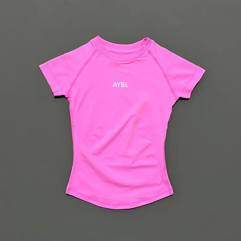 2 Pieces Sports Sets Short Sleeve Sculpt T Shirt Seamless Yoga Top Fitness Set Women