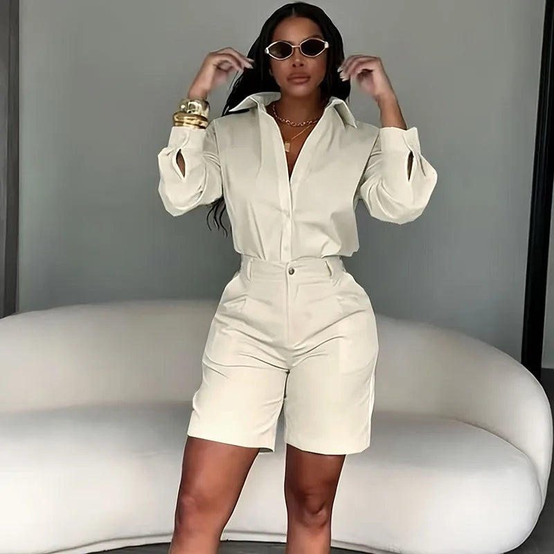 Doyerl Solid Elegant Fashion Two Piece