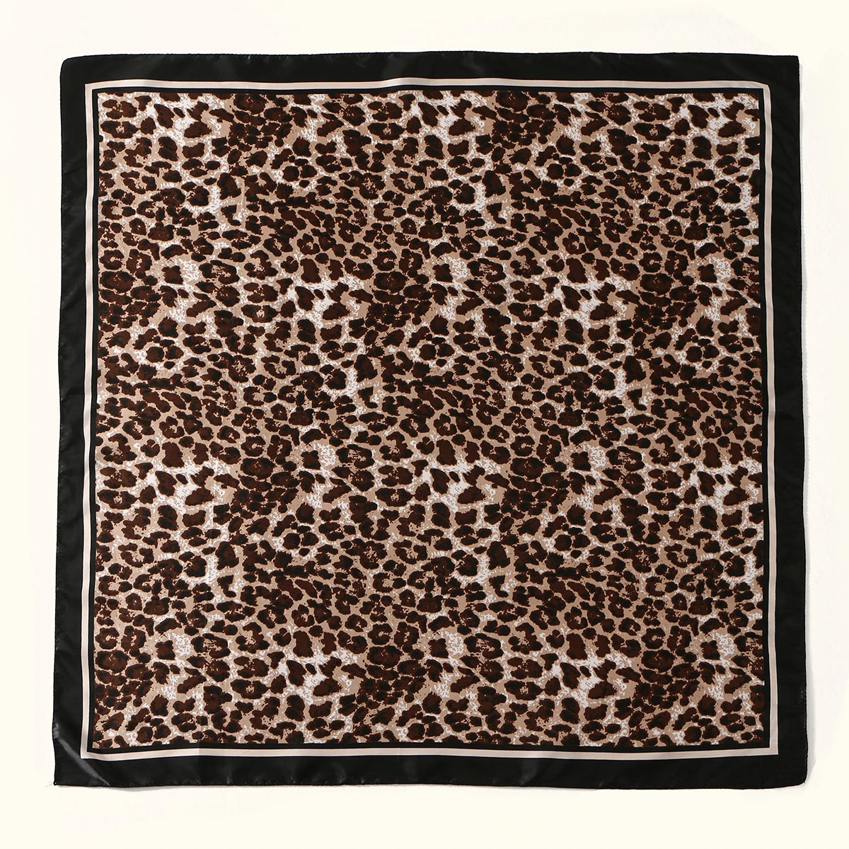 90cm Leopard Print Square Scarf Satin Silk Headband Muslim Woman Hijab Lady Fashion Hairwrap Rock Style Headscarf Islam Foulard