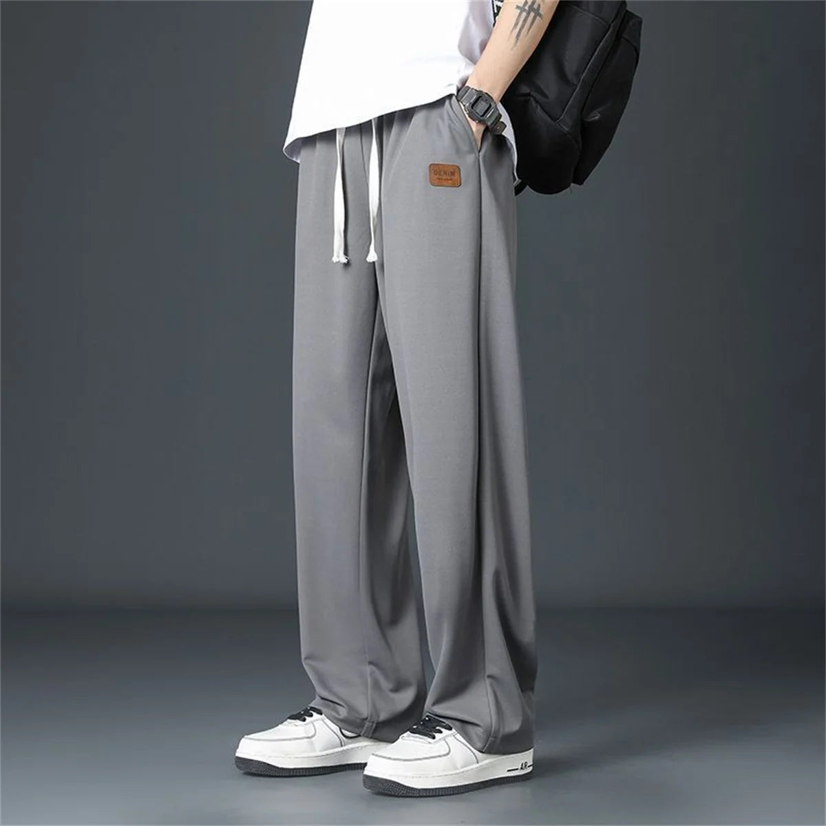 Black Straight Pants for Men's