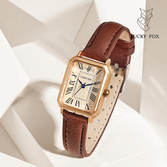 Digital Dial Casual Watches Square Leather Strap Fashionable Clock Quartz