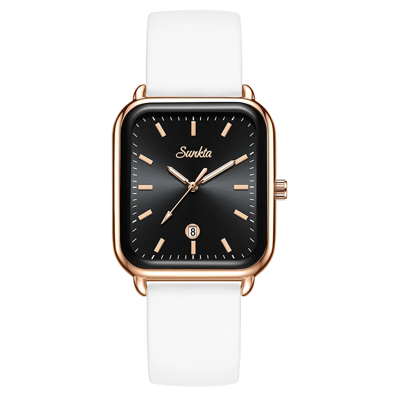 LIGE Vintage Fashion Quartz Wristwatches SUNKTA 2026 Top Luxury Watches Women Waterproof Luminous Mesh Strap Ladies Watch Gifts