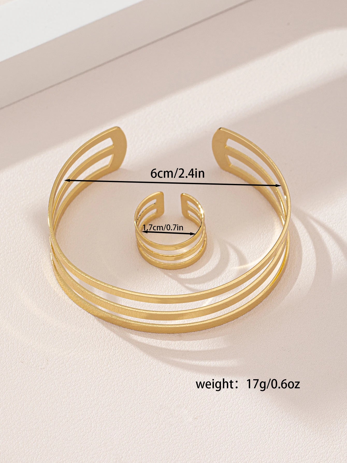 1 set of European and American style cross-border simple elegant versatile retro fashion line bracelet ring